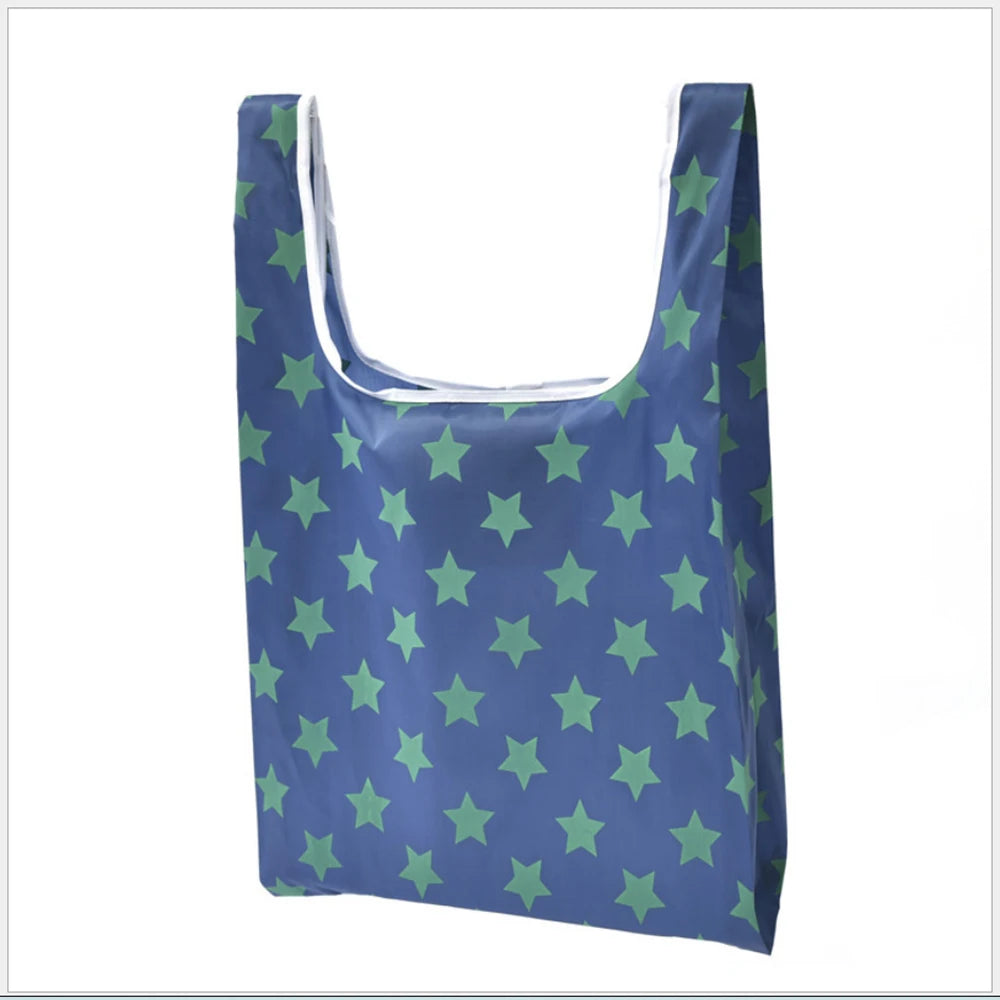 BIG Eco-Friendly Shopping bag foldable polyester bag environmmental grocery bags folding Pocket Tote Portable Shoulder Handbag
