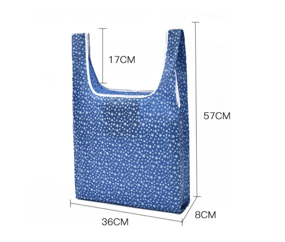 BIG Eco-Friendly Shopping bag foldable polyester bag environmmental grocery bags folding Pocket Tote Portable Shoulder Handbag