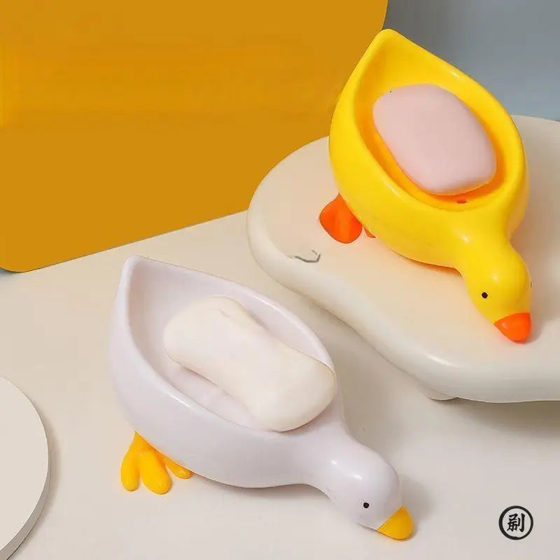 Random Soap Tray Self-draining Soap Rack Duck-shaped Creative Rack for Shower Bathroom Kitchen Tub Sink Tray Bracket Bathroom