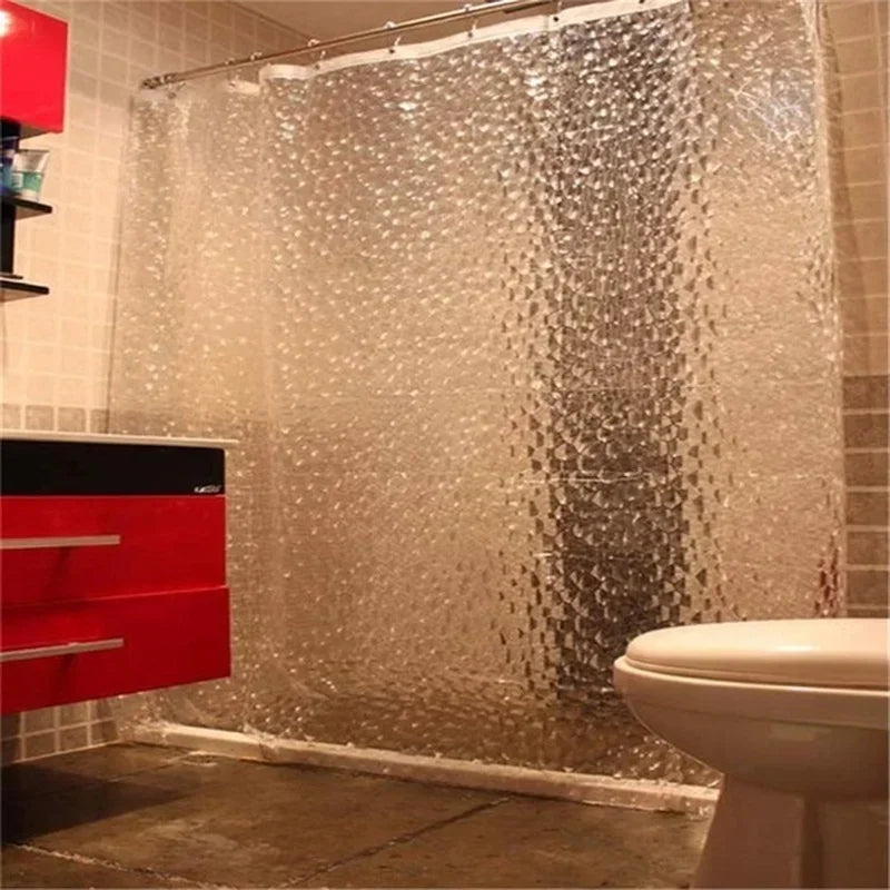 180x180cm 3D Bathroom Bath Shower Curtain Transparent Thicker Waterproof Curtain EVA Transparent Waterproof Curtain