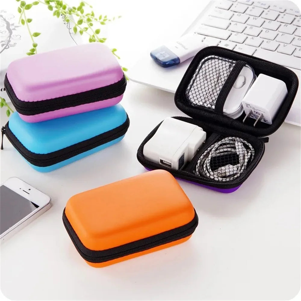 Portable EVA Storage Bag Charging Case for Earphone Package Zipper Bag Travel Phone Charger Cable Organizer Electronics Storage