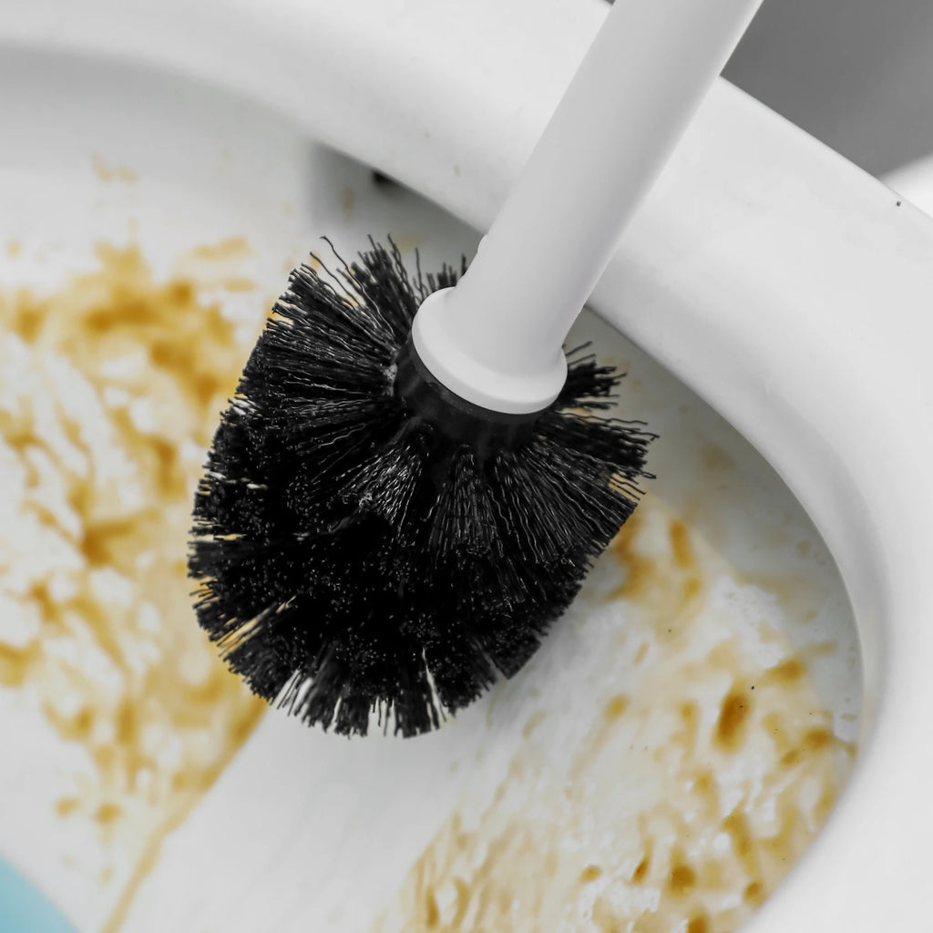 1 large floor standing toilet brush, extended handle toilet gap cleaning brush, nylon soft bristled brush, suitable for bathroom