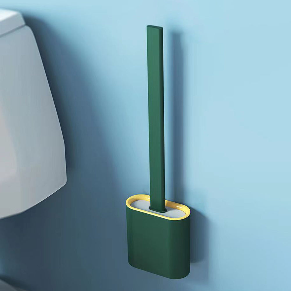 Floor/Wall-Mounted Toilet Cleaning Brush With Rack Flexible Cleaning Brush Storage Rack For Home Bathroom