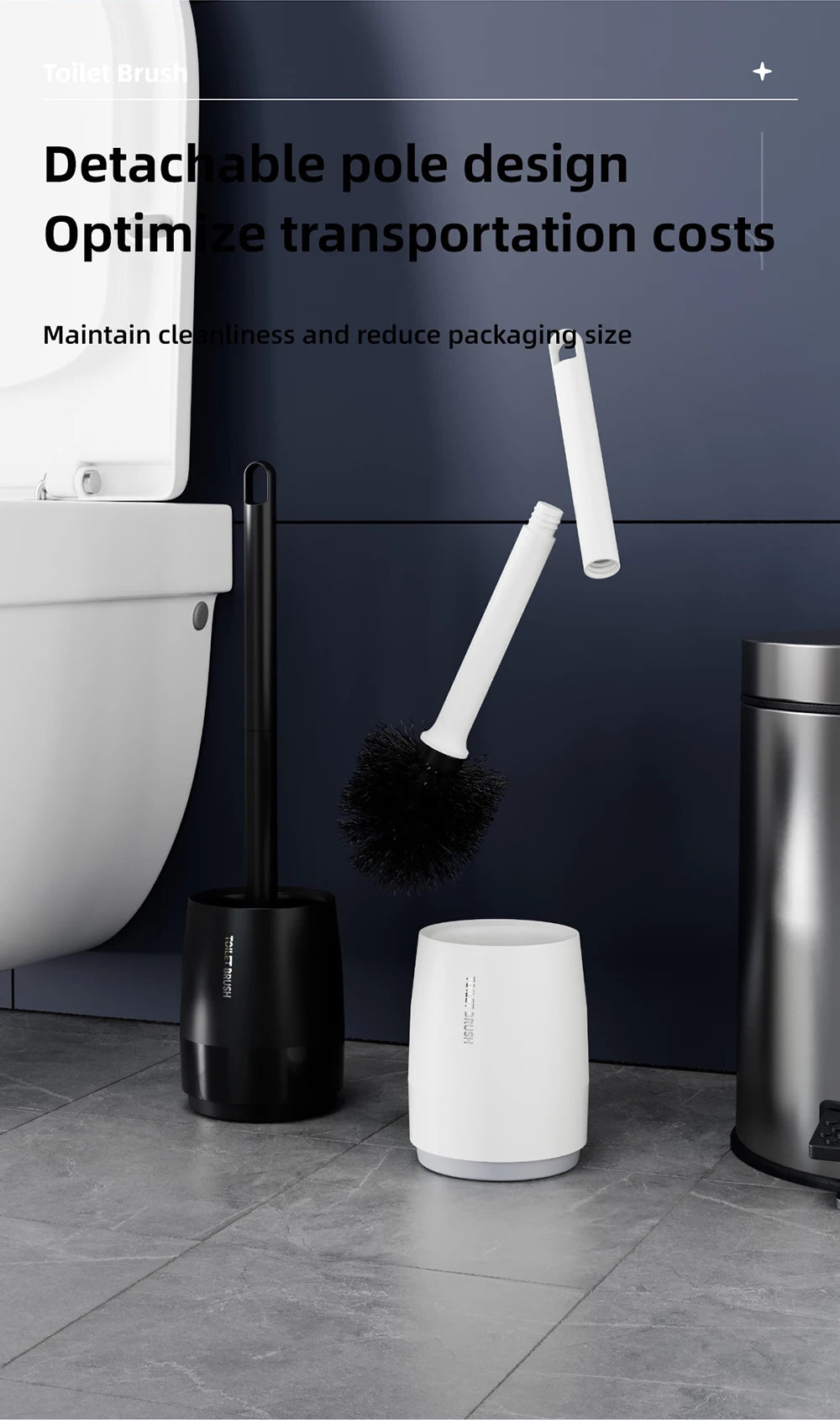 1 large floor standing toilet brush, extended handle toilet gap cleaning brush, nylon soft bristled brush, suitable for bathroom