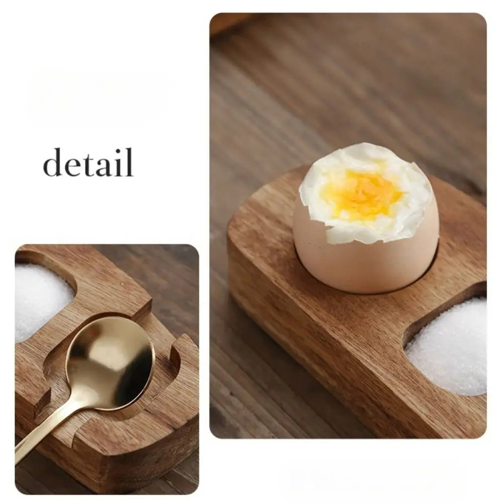 Kitchen Accessories Wooden Egg Tray Eco-Friendly Creative Egg Cup Stand Simple Handmade Eggshell Cup Home