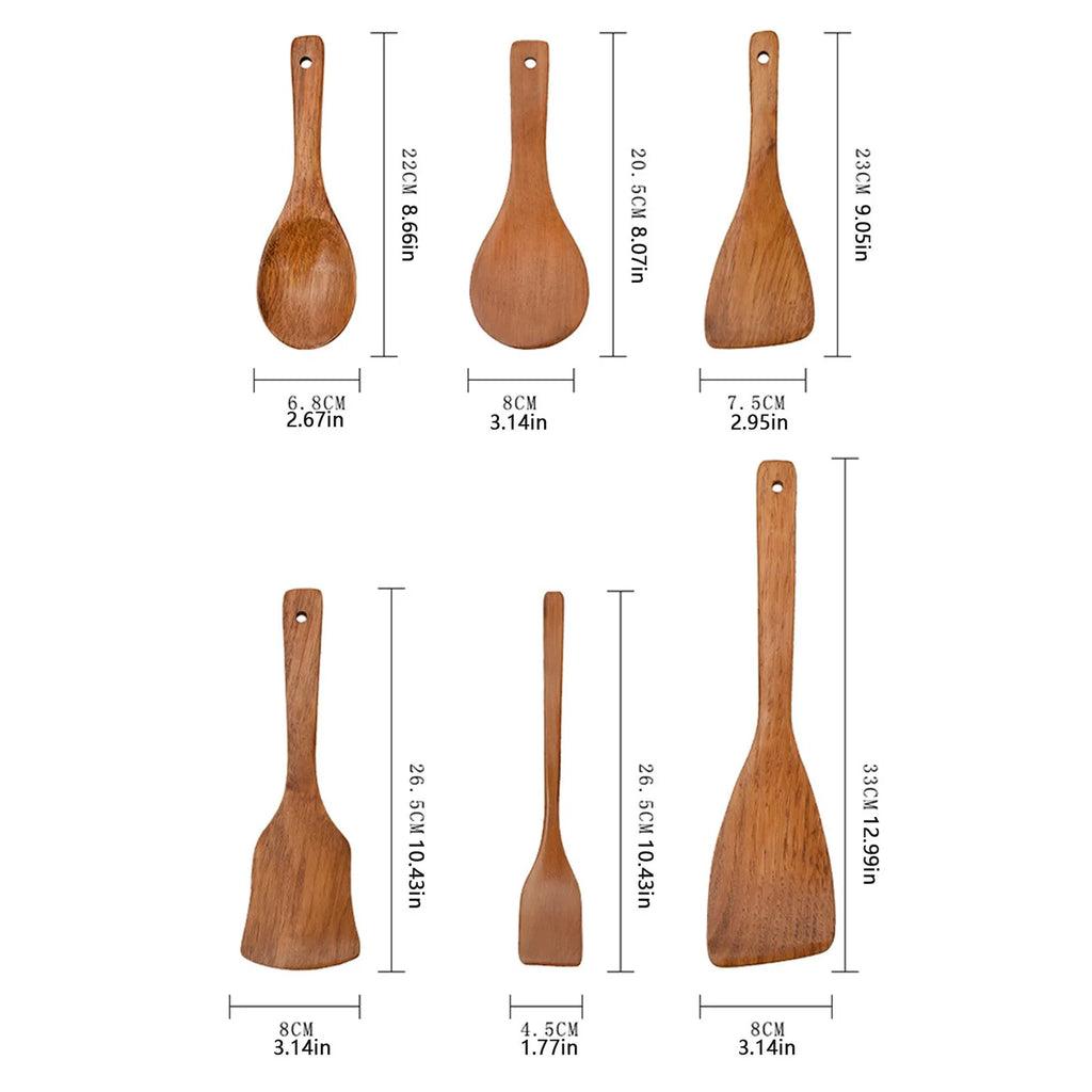 Wooden Cooking Utensils, Wood Spoons Wooden shovels For Cooking Environmentally Friendly Safe Home Kitchen Utensils Set