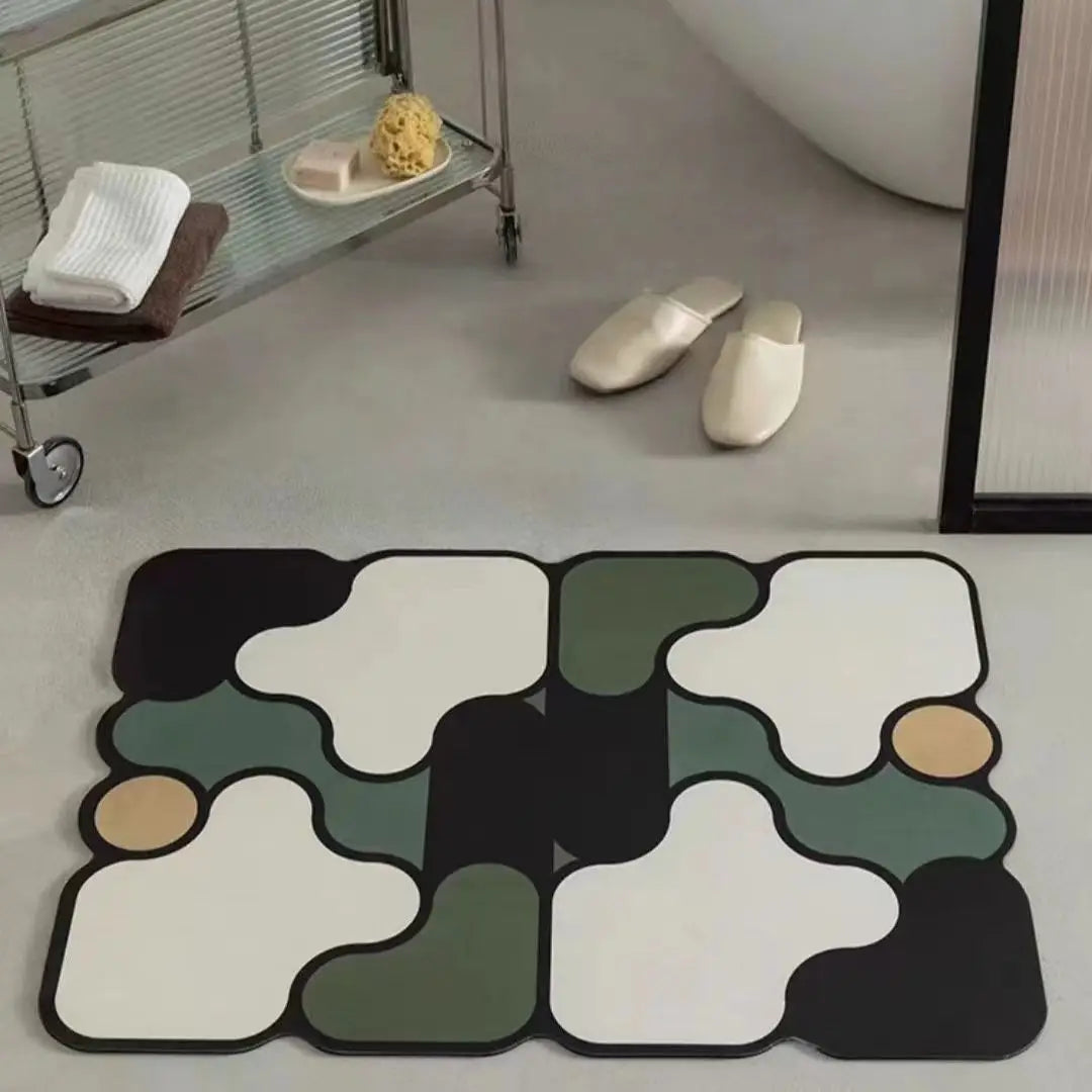 Special-shaped Bathroom Diatom Mud Floor Mat Household Absorbent Mat Bathtub Side Anti-slip Mat Toilet Door Mat Entrance Mat