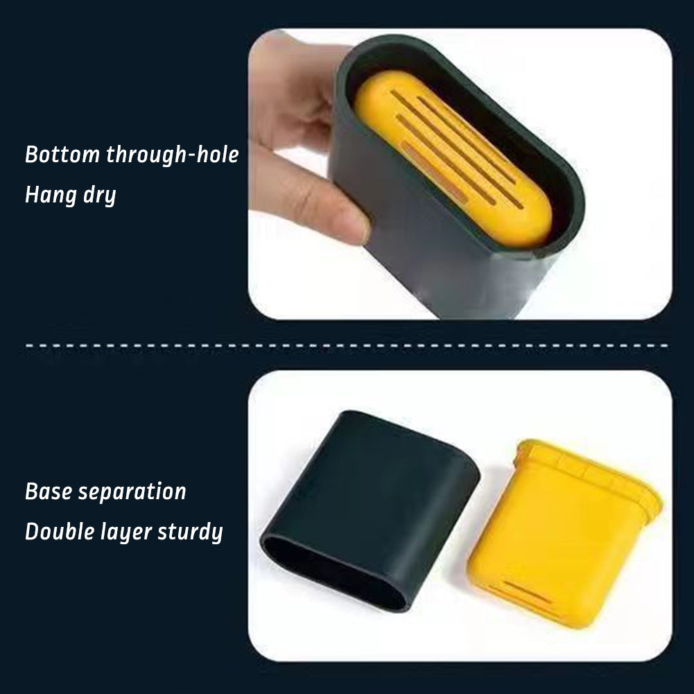 Floor/Wall-Mounted Toilet Cleaning Brush With Rack Flexible Cleaning Brush Storage Rack For Home Bathroom