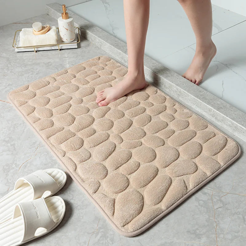 Soft Quick-Dry Anti-Slip Bathroom Mat for Bathtub Shower Kitchen Use, Machine Washable Bathroom Rug for Home Decor