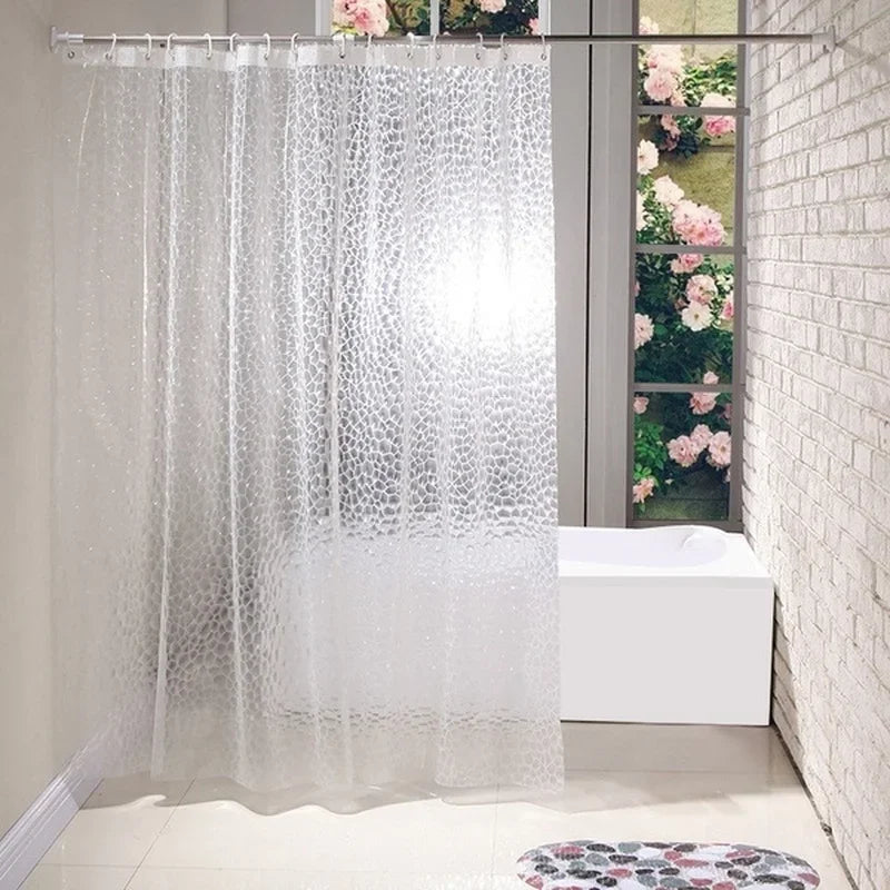 180x180cm 3D Bathroom Bath Shower Curtain Transparent Thicker Waterproof Curtain EVA Transparent Waterproof Curtain
