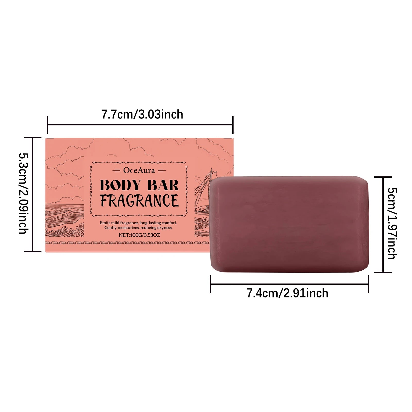 Sandalwood Scented Body Bar Moisturizing Gentle Cleansing Soap for Bath Shower Long-Lasting Fragrance Handmade Natural Skin Care