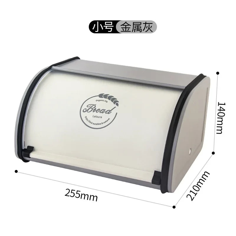 Eco-friendly Kitchen Counter Farmhouse Bread Box Crate with Roll Up Lid Bread Storage Container Bread Holder Keeper Bin