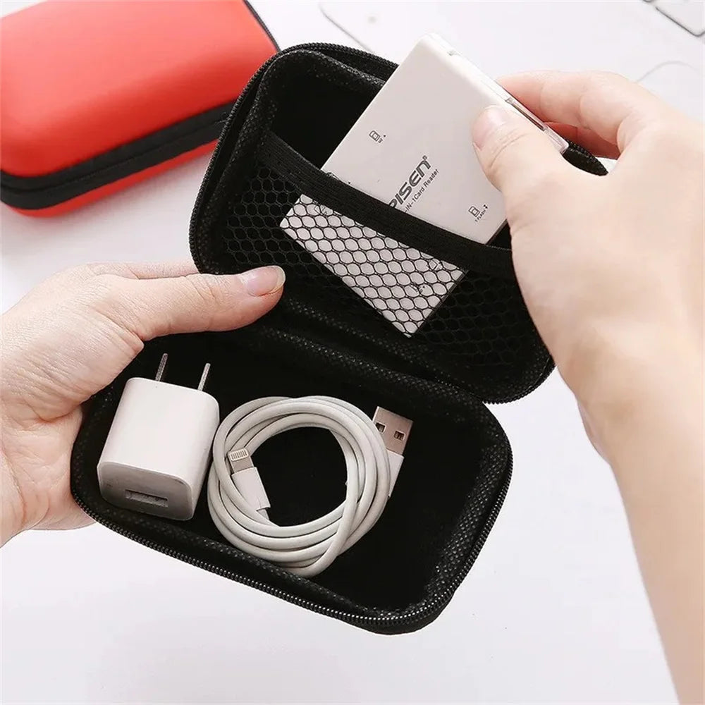 Portable EVA Storage Bag Charging Case for Earphone Package Zipper Bag Travel Phone Charger Cable Organizer Electronics Storage