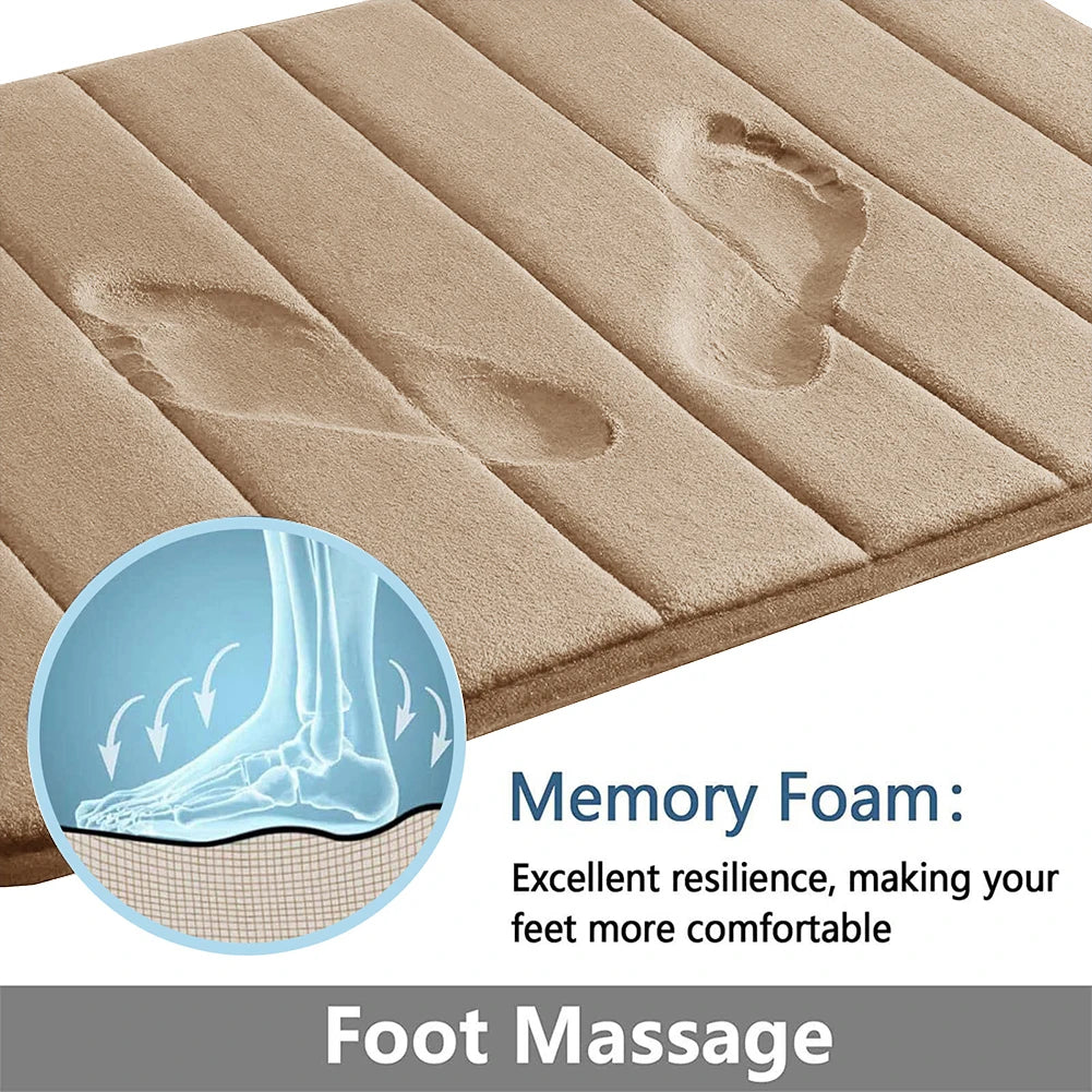 Super Absorbent Bath Mat Memory Foam Carpet Non-slip Bathroom Rug Bathtub Side Floor Rugs Shower Room Doormat Toilet Footpad