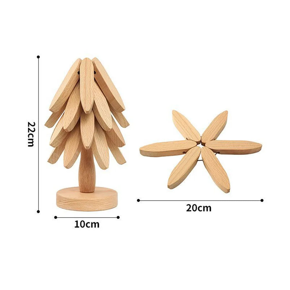 Eco-Friendly Wood Trivets for Hot Dishes Cup Desk Decorative Christmas Present Housewarming Kitchenware Dining Coaster Placemats