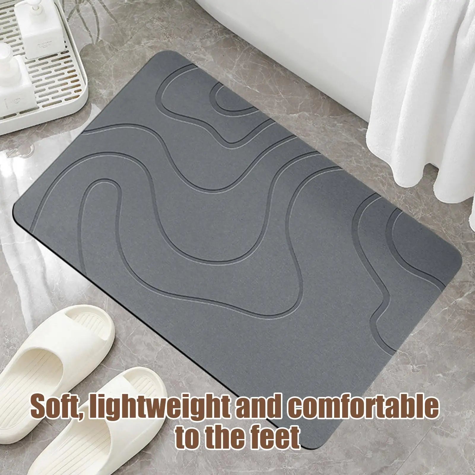 Bath Drying Mat Diatom Mud Soft Mat Toilet Door Non slip Mat Water Absorption Quick Drying Diatomite Shower Mat