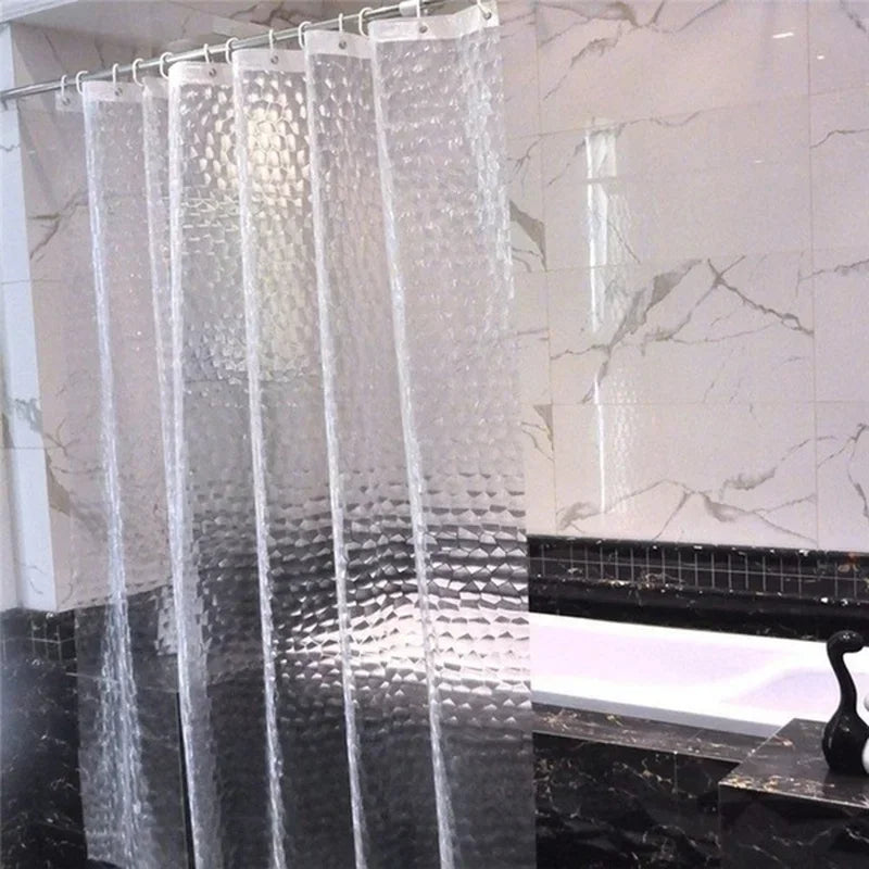 180x180cm 3D Bathroom Bath Shower Curtain Transparent Thicker Waterproof Curtain EVA Transparent Waterproof Curtain