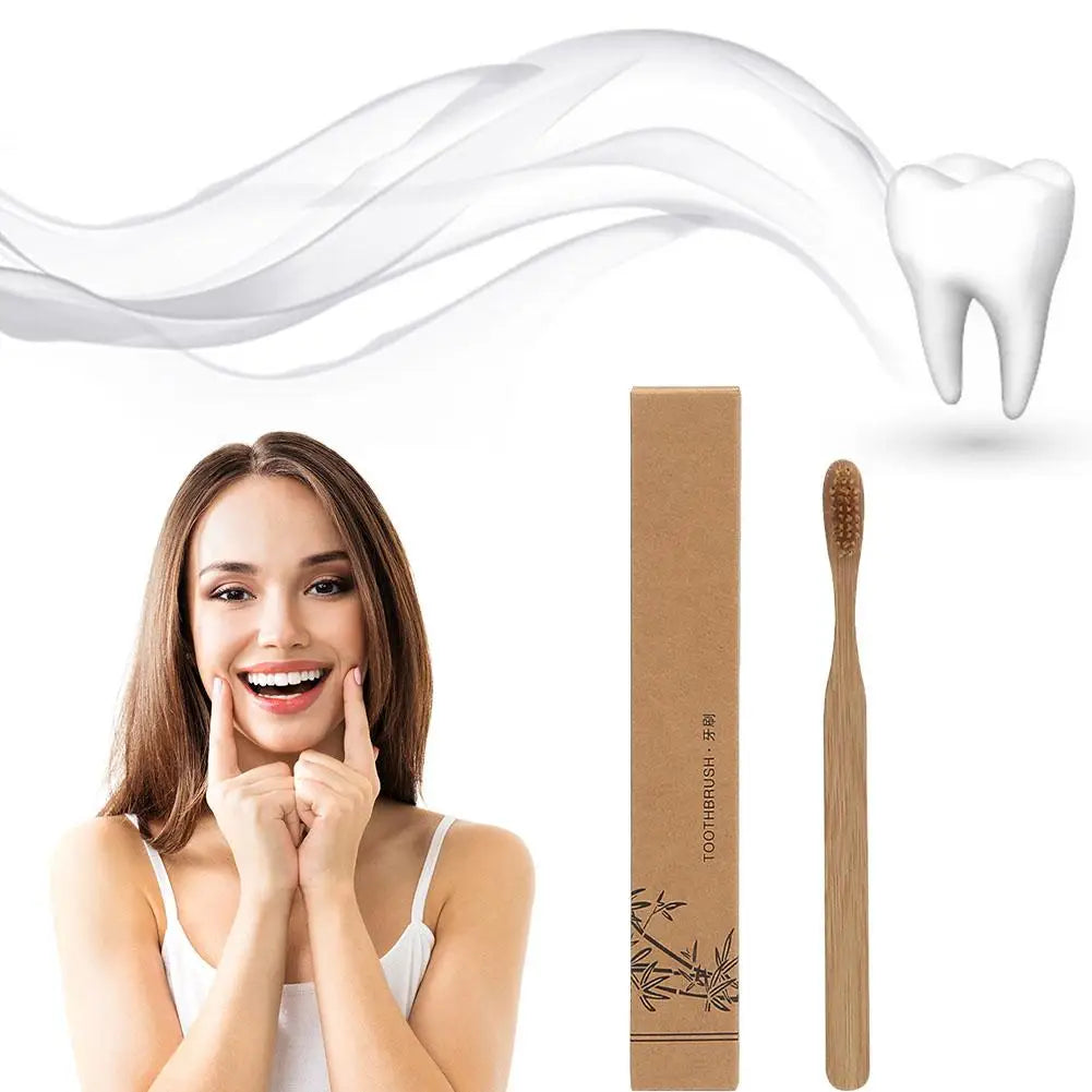 Eco-Friendly Bamboo Toothbrush Set - Soft Bristle Charcoal Infused, Biodegradable Oral Care