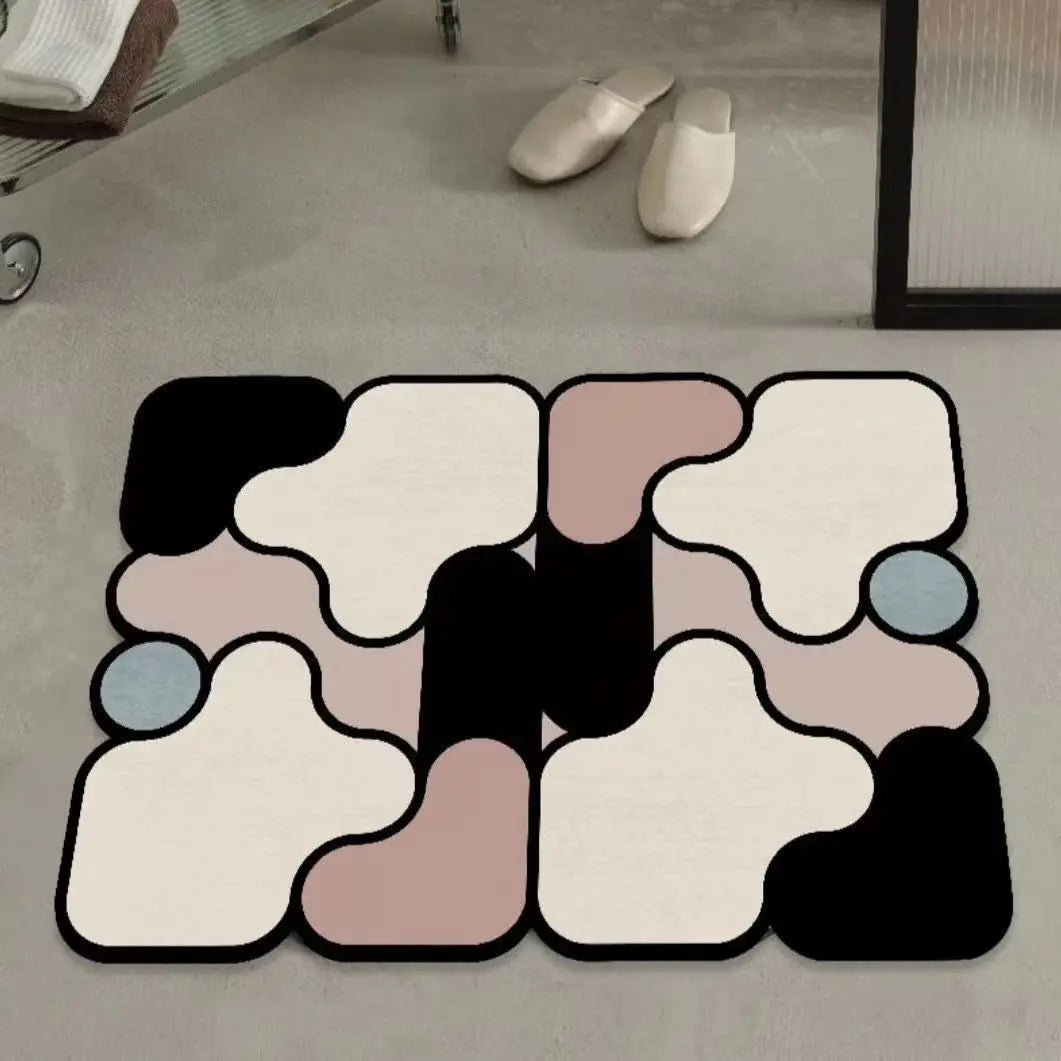 Special-shaped Bathroom Diatom Mud Floor Mat Household Absorbent Mat Bathtub Side Anti-slip Mat Toilet Door Mat Entrance Mat
