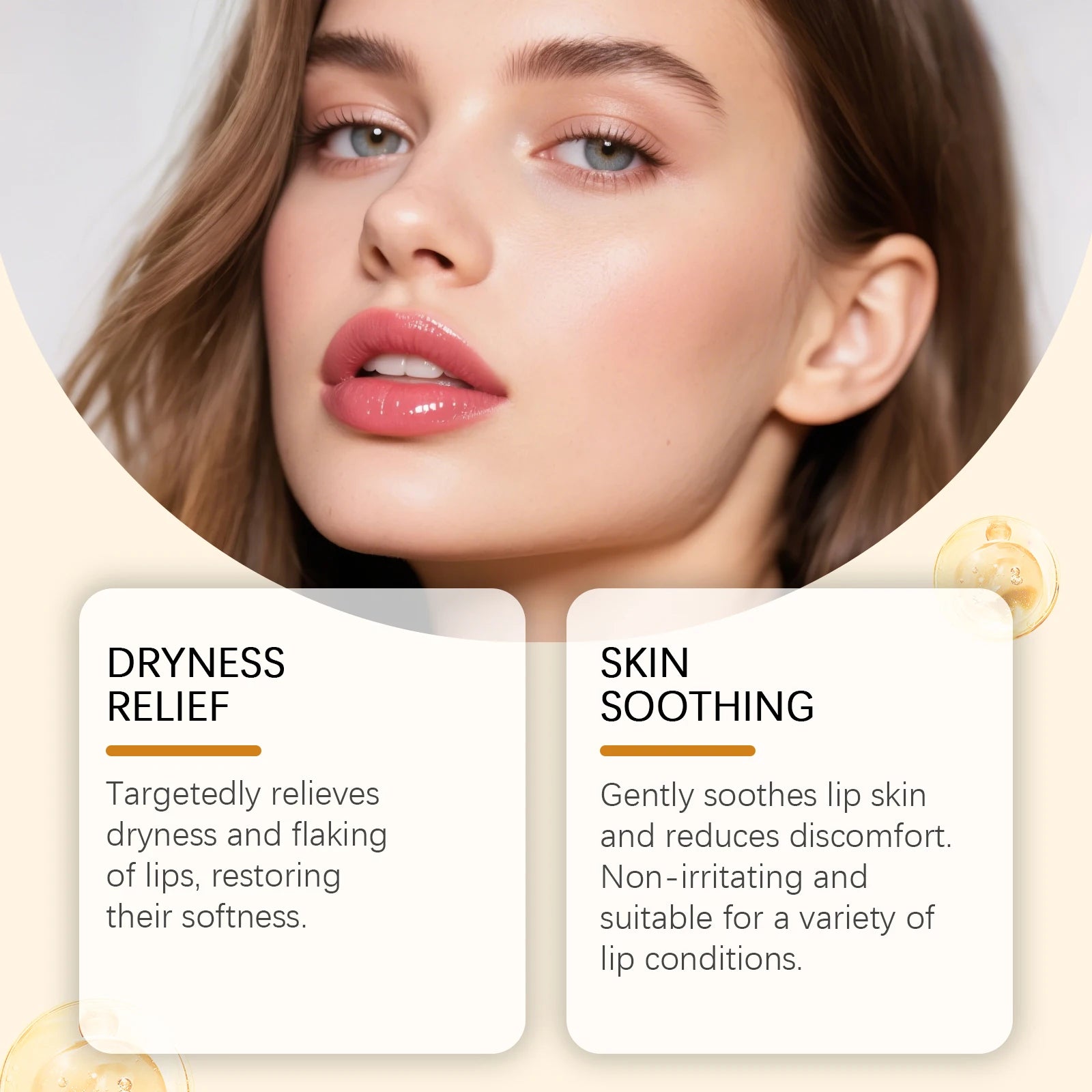 Turmeric Lemon Lip Balm Long-Lasting Moisturizing Soothing Lip Care Brightens Dull Lips, Exfoliating Non-Sticky, Pre-Makeup Base
