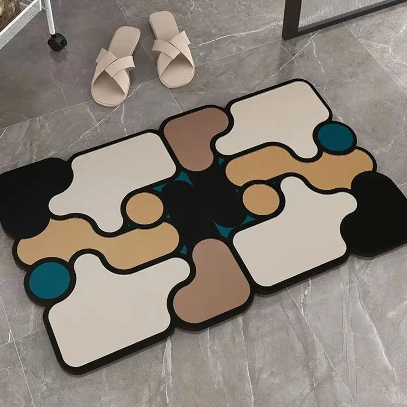 Special-shaped Bathroom Diatom Mud Floor Mat Household Absorbent Mat Bathtub Side Anti-slip Mat Toilet Door Mat Entrance Mat