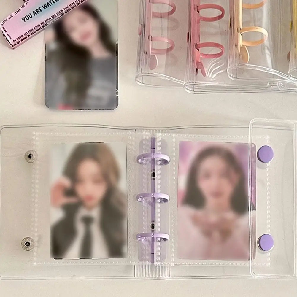 Eco Friendly Recyclable Paper Mini Journal Interchangeable Pages Built In Transparent Album Pocket Glitter Embellished Cover
