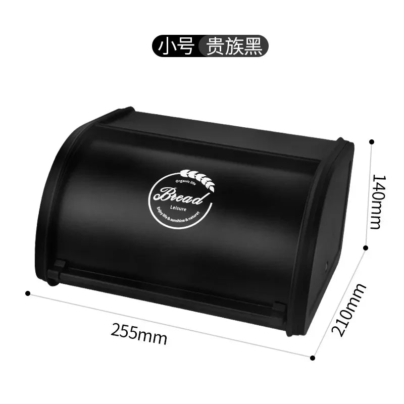 Eco-friendly Kitchen Counter Farmhouse Bread Box Crate with Roll Up Lid Bread Storage Container Bread Holder Keeper Bin