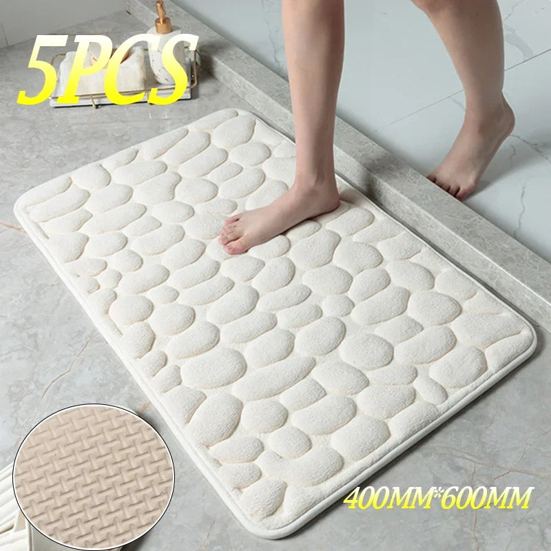 Soft Quick-Dry Anti-Slip Bathroom Mat for Bathtub Shower Kitchen Use, Machine Washable Bathroom Rug for Home Decor