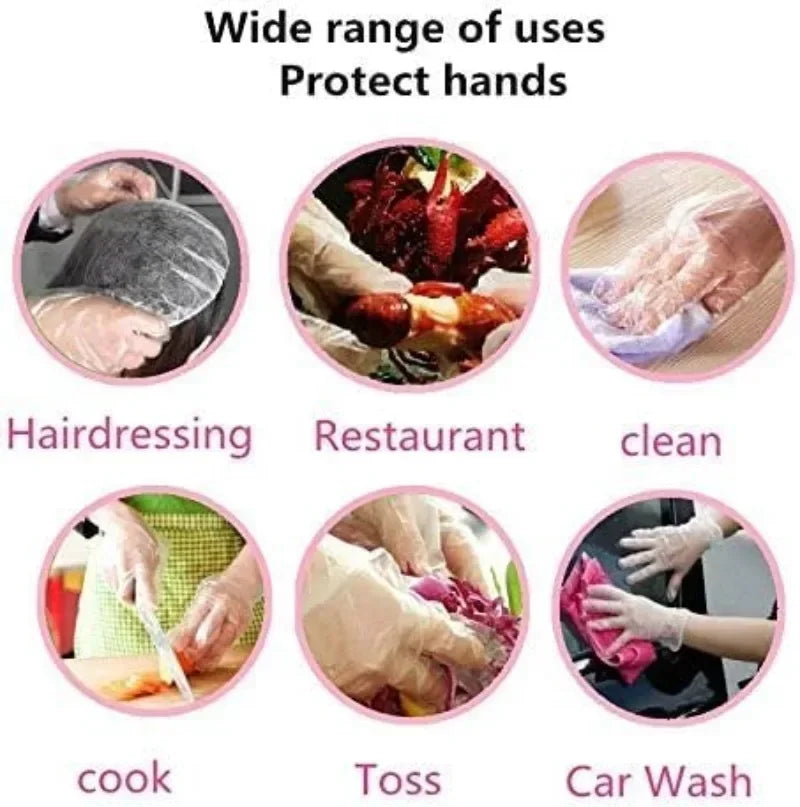 Eco-friendly Disposable Gloves Garden Household Restaurant BBQ Clear Multi-functional Gloves Food Grade New