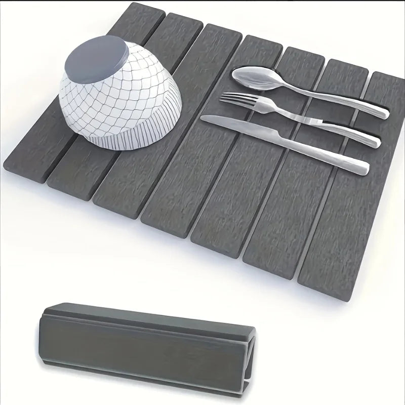 Quick Drying Mat for Kitchen,Dish Drying Mat, Stone Bath Mats for Bathroom, Foldable Diatomaceous Bath Mat, Non-Slip Shower Mat