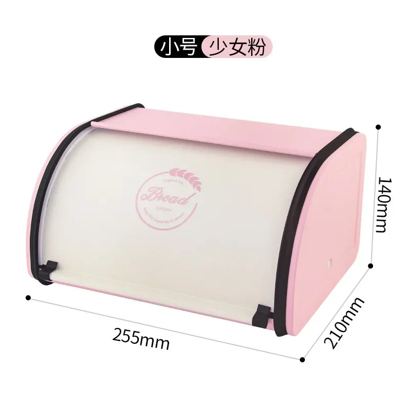 Eco-friendly Kitchen Counter Farmhouse Bread Box Crate with Roll Up Lid Bread Storage Container Bread Holder Keeper Bin