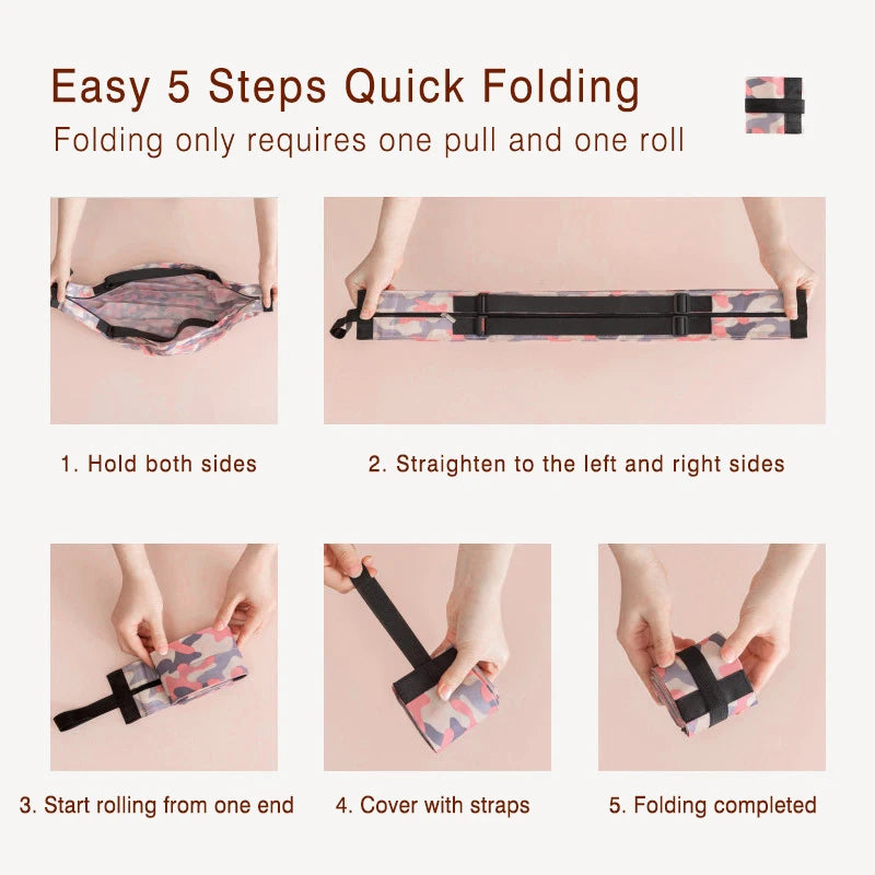 Foldable Shopping Bag Eco-friendly Portable Large Capacity Handbag Travel Storage Bag Oversized Reusable Grocery Shopping Bag