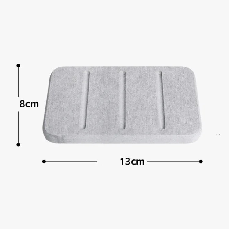 Diatomite Mud Soap Dish Quick Dry Bathroom Countertop Absorbent Pad Rectangular Toiletries Holder Supplies