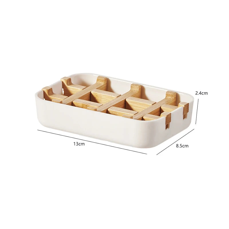 Detachable Soap Dish Eco-friendly Bamboo Soap Holder with Filter Tray for Bathroom Storage Outdoor Travel Portable Storage Rack
