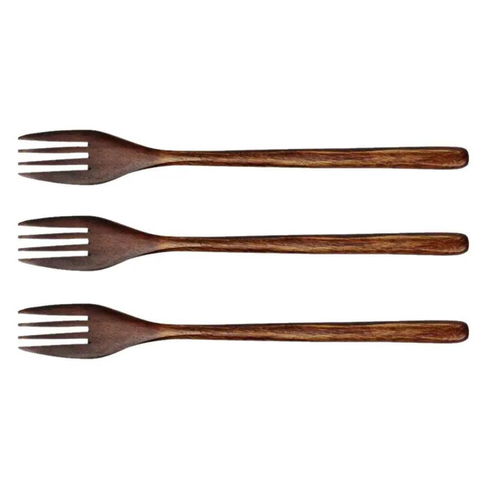 Kitchen Salad Cooking Wood Eco-friendly Natural Cutlery Wooden Forks Tableware Dinnerware