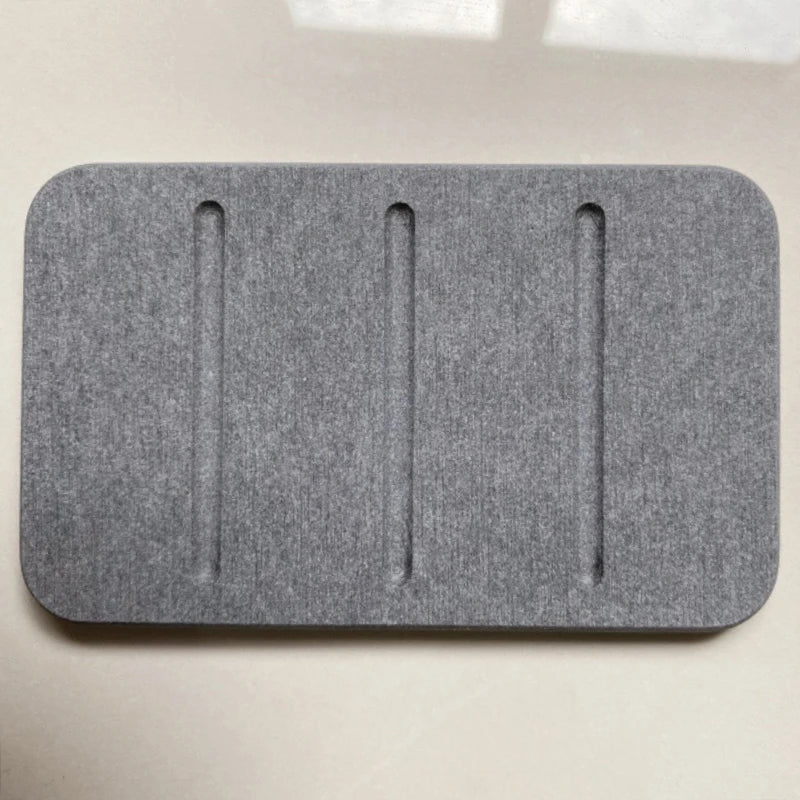 Diatomite Mud Soap Dish Quick Dry Bathroom Countertop Absorbent Pad Rectangular Toiletries Holder Supplies