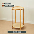 Eco-Friendly Bamboo Coffee Table -Sustainable Living Room Furniture Small Wicker Round Table in The Living Room Next To The Sofa