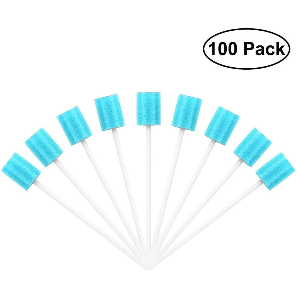 100pcs Disposable Oral Care Sponge Swab Tooth Cleaning Mouth Swabs With Stick Sponge Head Cleaning Cleaner Swab Sponges Swab