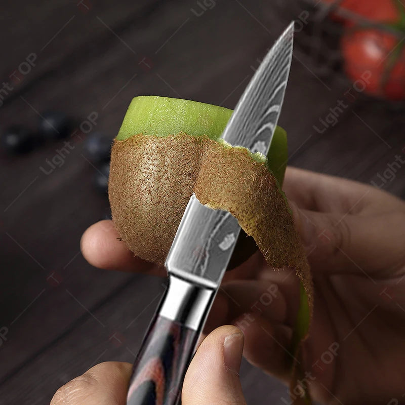 Professional Stainless Steel Kitchen Knives Fruit Slicing Utility Knives Meat Cleaver Santoku Knife Damascus Steel Knife