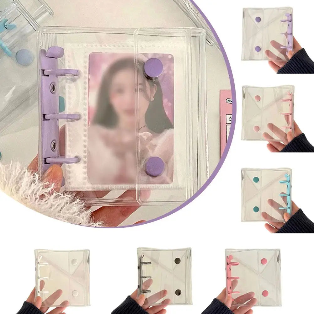 Eco Friendly Recyclable Paper Mini Journal Interchangeable Pages Built In Transparent Album Pocket Glitter Embellished Cover