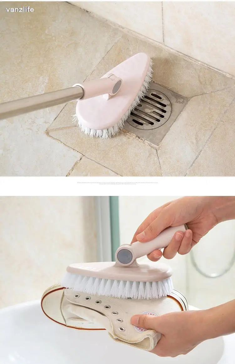 vanzlife Household bathroom long-handled brush outdoor floor tile ceramic tile to scrub brush toilet bath floor cleaning brush