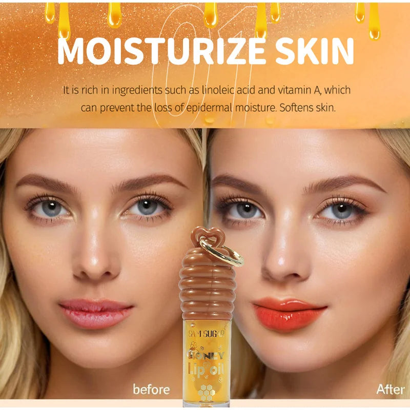 Honey Lip Balm Longlasting Moisturizing Dry Lips Diminishes Lip Lines Plumps Lips With Transparent Pearlescent Lip Care Lip Balm