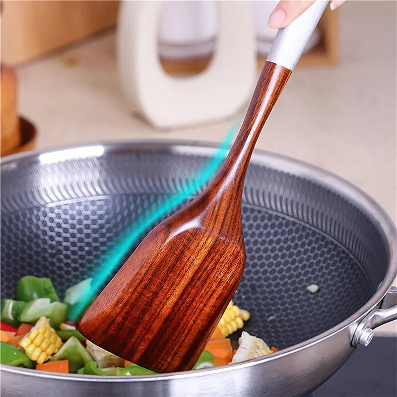Solid Wood Cooking Tool Set Eco-friendly Teak Spatula Rice Scoop Environmental Protection Tableware Household Kitchen Supplies