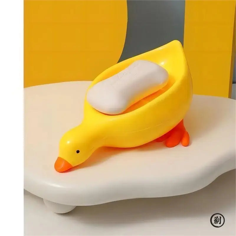 Random Soap Tray Self-draining Soap Rack Duck-shaped Creative Rack for Shower Bathroom Kitchen Tub Sink Tray Bracket Bathroom