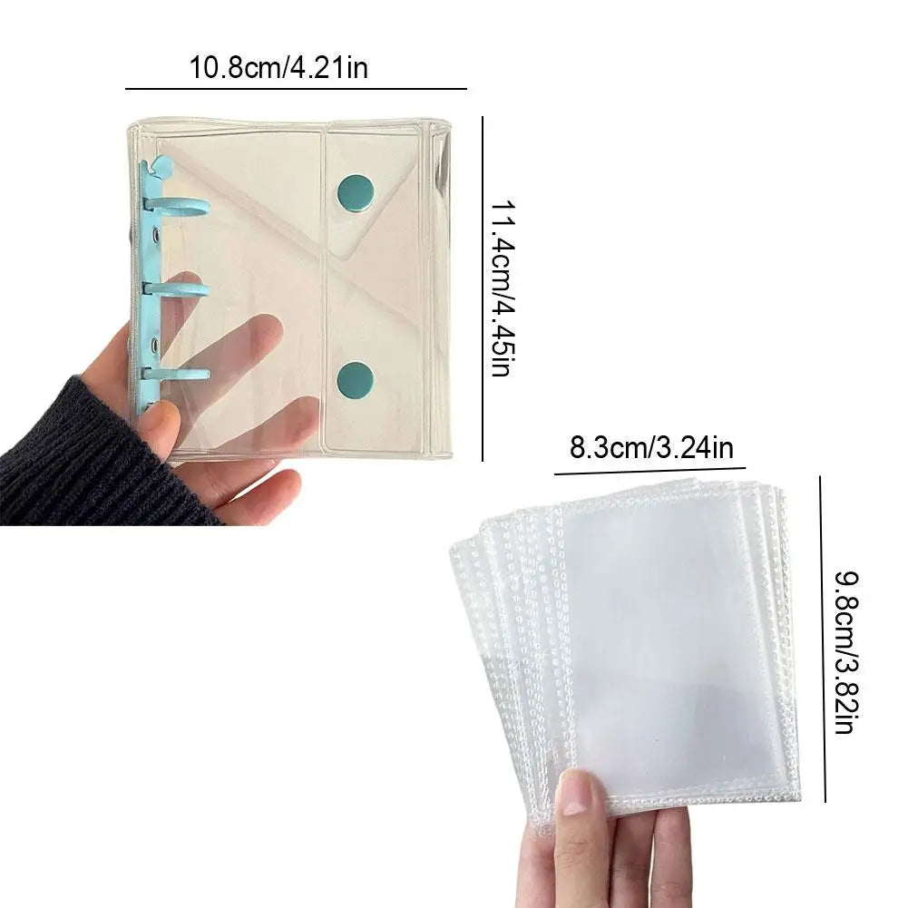 Eco Friendly Recyclable Paper Mini Journal Interchangeable Pages Built In Transparent Album Pocket Glitter Embellished Cover