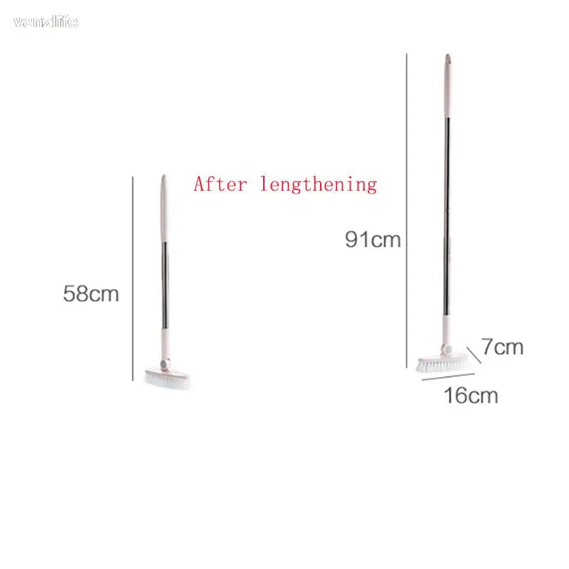 vanzlife Household bathroom long-handled brush outdoor floor tile ceramic tile to scrub brush toilet bath floor cleaning brush