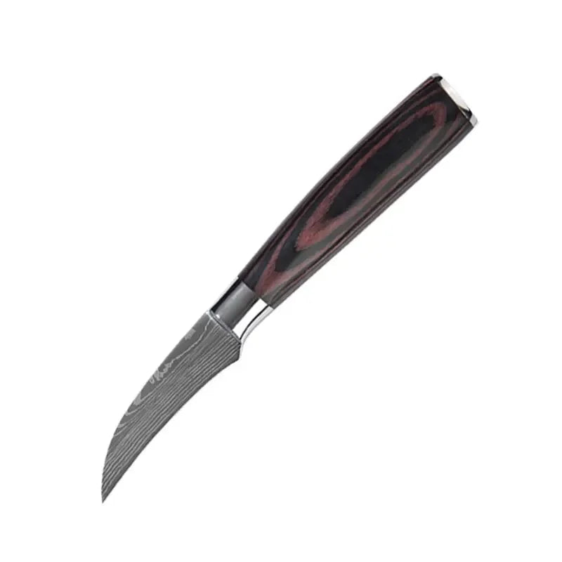 Professional Stainless Steel Kitchen Knives Fruit Slicing Utility Knives Meat Cleaver Santoku Knife Damascus Steel Knife