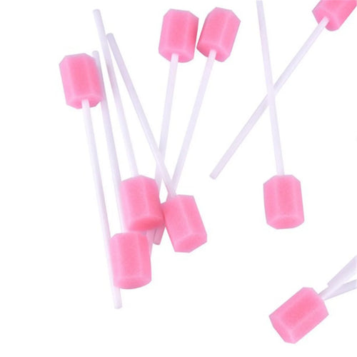 100pcs Disposable Oral Care Sponge Swab Tooth Cleaning Mouth Swabs With Stick Sponge Head Cleaning Cleaner Swab Sponges Swab