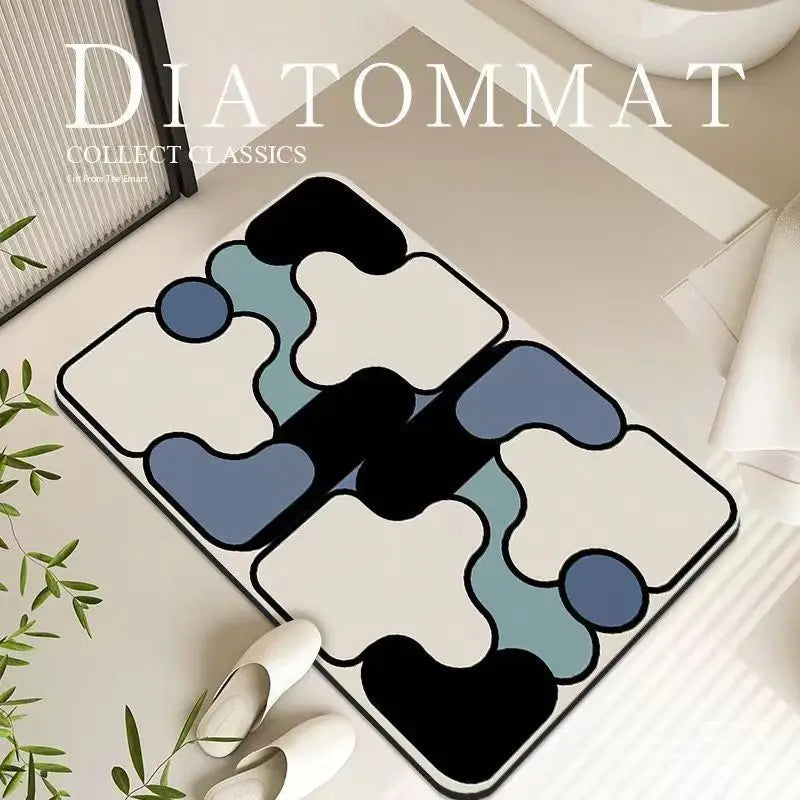Special-shaped Bathroom Diatom Mud Floor Mat Household Absorbent Mat Bathtub Side Anti-slip Mat Toilet Door Mat Entrance Mat