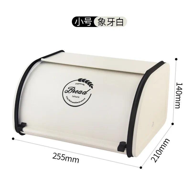 Eco-friendly Kitchen Counter Farmhouse Bread Box Crate with Roll Up Lid Bread Storage Container Bread Holder Keeper Bin